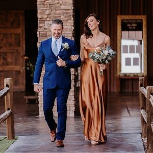 Birdy Grey Jay Satin Dress in Rust